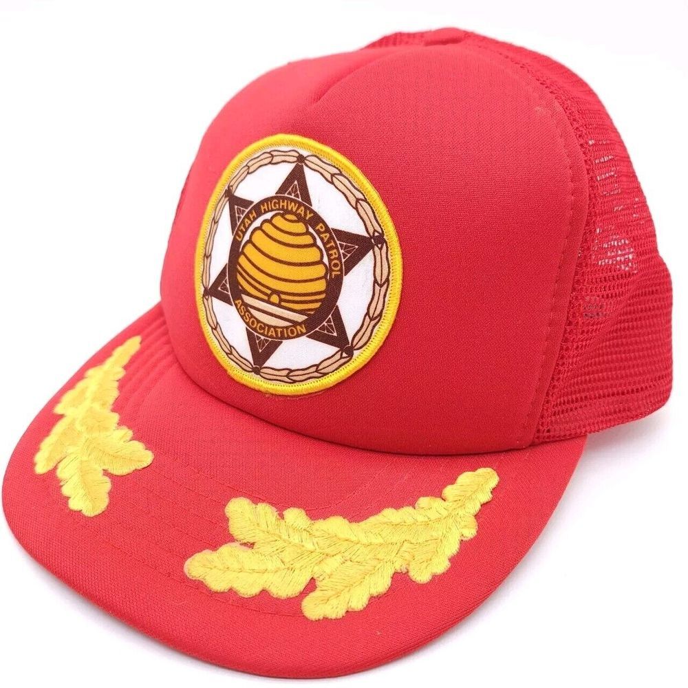 Utah Highway Patrol Association Snapback Mesh Trucker Hat Scrambled Eggs Cap VTG